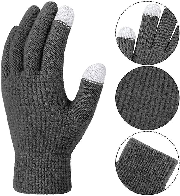 Vinter Touchscreen Hansker Varmt Fleecefôr Stretchy Strikk Tekstehansker 2 stk