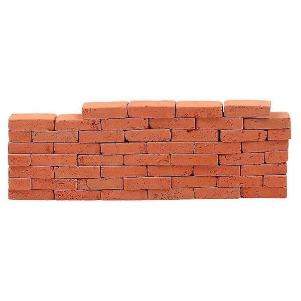 150 kpl Mini Tiiliä 1/16 Pienoiskoossa Simulaatio Punainen Tiili DIY Keijupuutarhakoriste Lelulle
