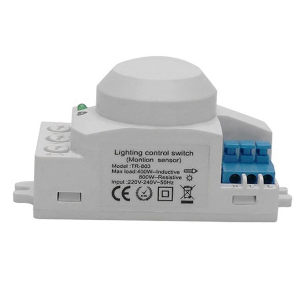 3X 5.8GHz HF System LED Mikrobølge 360 Graders Bevægelsessensor Lyskontakt Kropsbevægelsesdetektor, Hvid