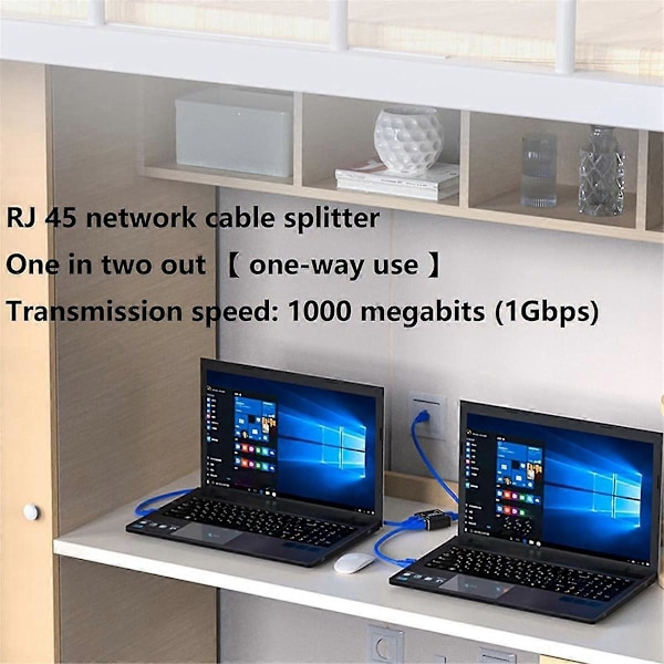 RJ45 Jakaja Liitin Adapteri Gigabit Verkkohajotin 1 - 2 Ethernet Hajotin Verkkokaapeli Spl