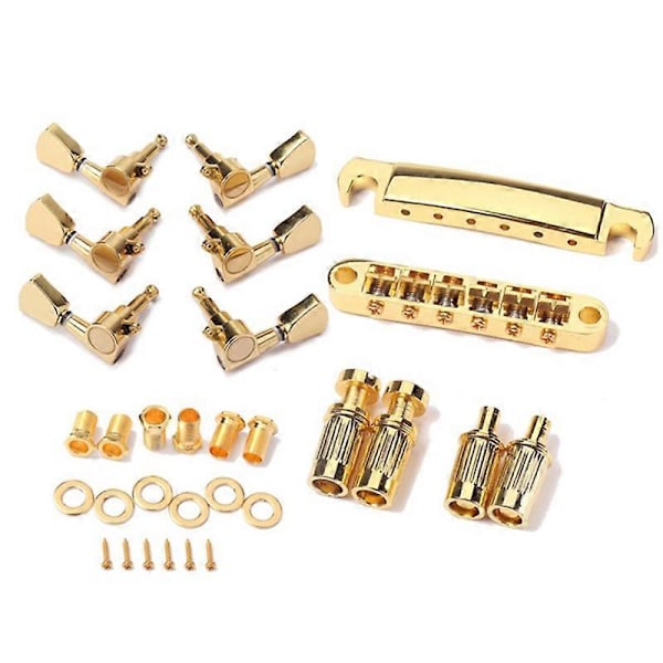 Ett Set Guld Strängsadel Tune-O-Matic Stall & Stränghållare För Gb Lp Stil Elgitarr