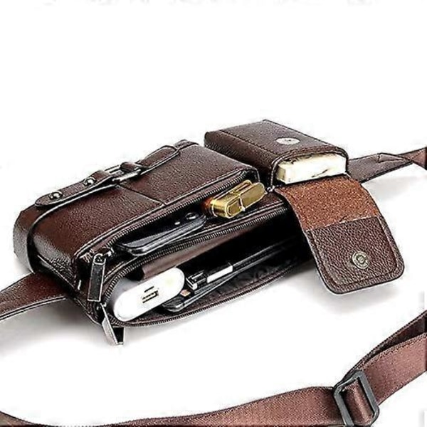 Axelväskor i läder för män, bröstväskor, vattentäta crossbody-väskor