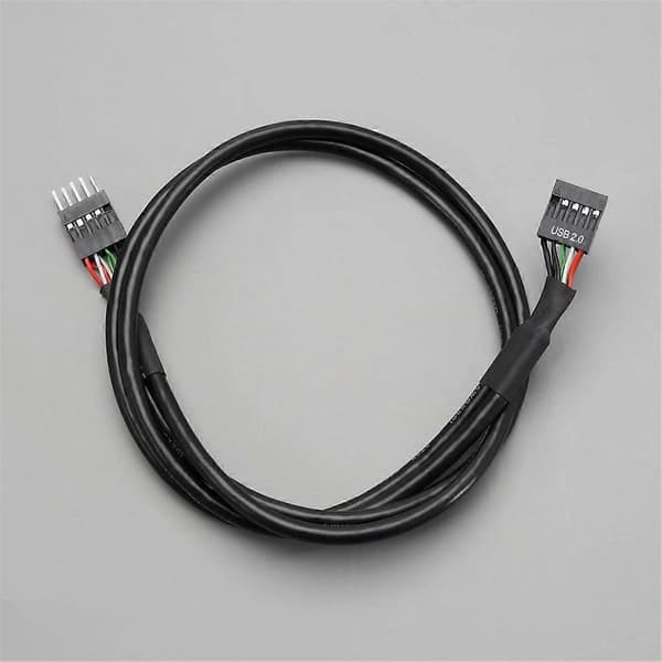 MainBoard Chassis Front 9-Pin Terminal USB 2.0 Han til Hun Forlængerkabel USB 2.0 9Pin til 9Pin E