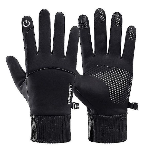 Vandtætte vinterhandsker til mænd, vindtætte sportsfiskeri touchscreen kørehandsker S-2xl Grey L