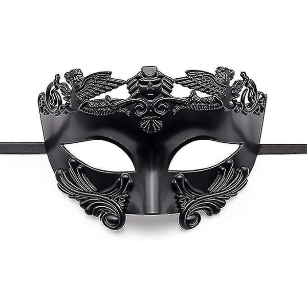 Musta miesten naamiaisnaamio - roomalaisen kreikkalaisen mytologian ventialainen naamio Halloween Cosplay Carnival