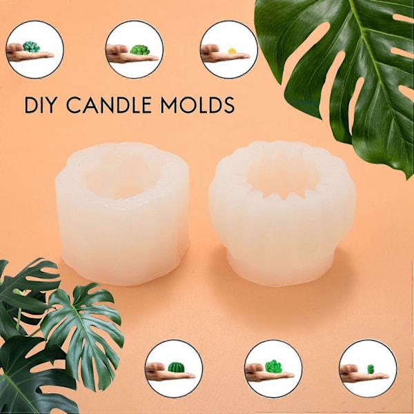 6 Pak Candle Silikoneforme, Sukkulente Kaktusplanter Harpiks Støbeform til Håndlavet Lys, Epoxy R