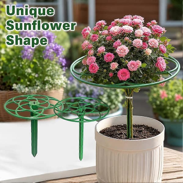 Stackable Plant Support - Sunflower Trellis, Green Plastic, Flower Pots, Balcony 1st