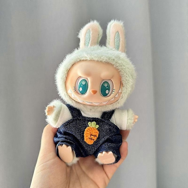 17cm Mini Plyschdockas Kläder Outfit Tillbehör För Korea Kpop Exo Labubu I II Idol Dockor Sittande Party Overaller Kläder Gåva 9