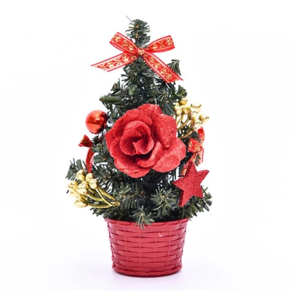 Joulukuusenkoriste Kotikäyttöön Kannettava Pöytä Joulu Juhla Mini Sisustus 20cm Navidad Lahjat Joulupukki Uudenvuoden Kuusi Silver 1