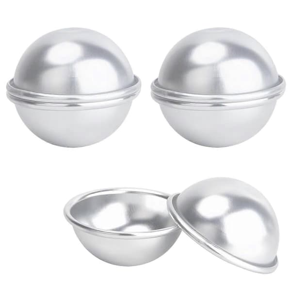 3-delt Metal Badebombeform Sæt, 6 cm Diameter til DIY Håndværk