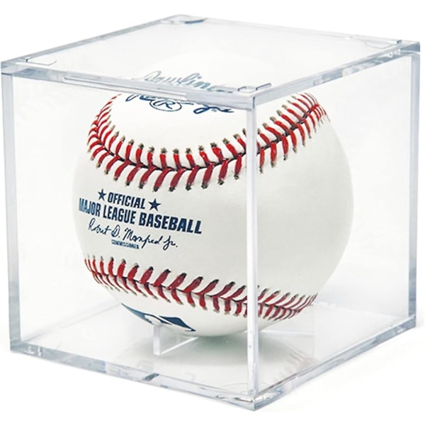 Baseball- case, UV-suojattu akryylikuutio Baseball-pidike Neliönmuotoinen kirkas laatikko Muistoesineet Näytön säilytys Urheilu Virallinen baseball-nimikirjoitus