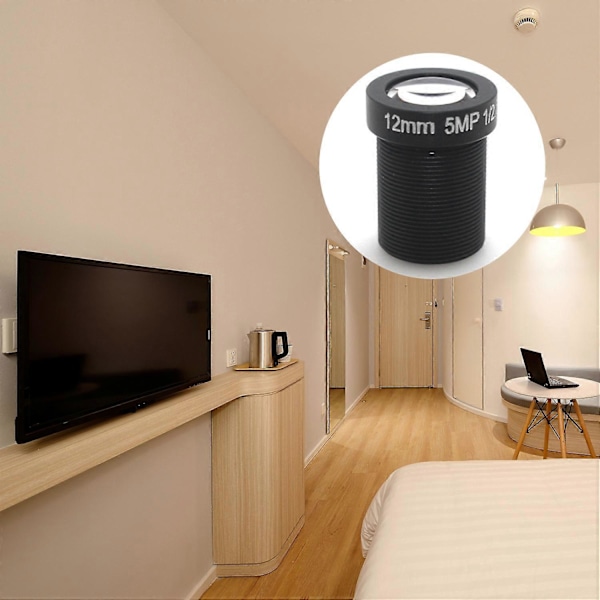 Enkelkort Kameraobjektiv 12mm 5MP HD Nätverkskameraobjektiv CCTV-OBJEKTIV Kameratillbehör