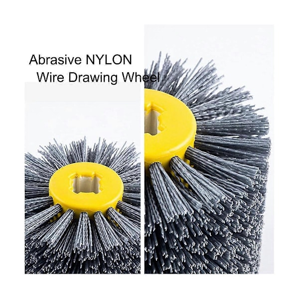 Slibende Nylon Tegnehjul Poleringsbørste 120mm x 100mm til Fladt og Ujævnt Træ