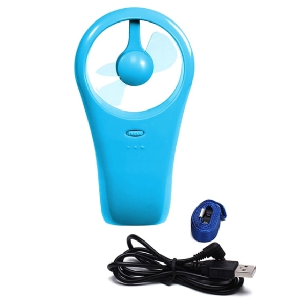 Minifläkt Bärbar USB kylare Uppladdningsbara handhållna enheter Blue