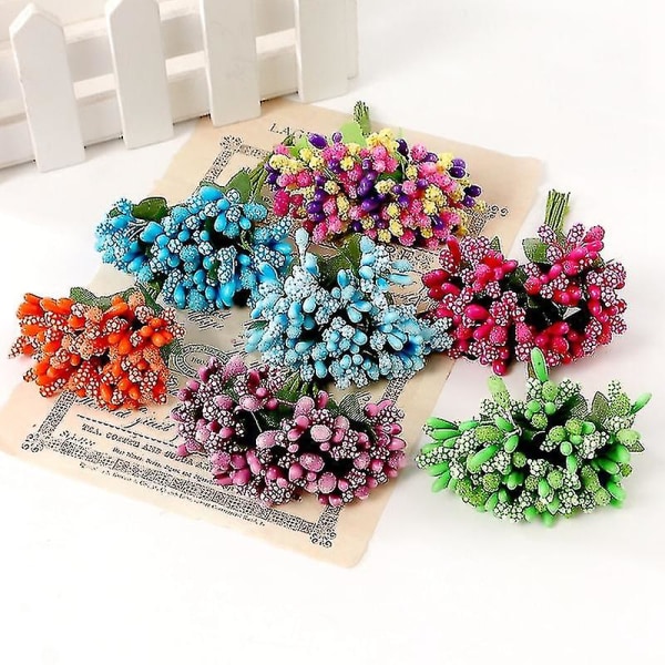 12/36/72/144 kpl Heteitä Käsityöhön Tekokukat Häät Juhlakoriste DIY Scrapbooking Seppele Askartelu Tekokukat Red 12 pcs