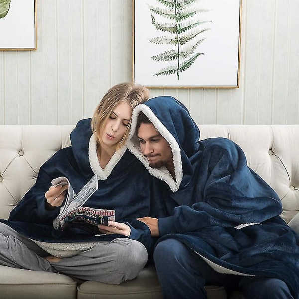 Oversized hettegensere dame vinter hettegensere fleece gigantisk TV-teppe med ermer genser oversized dame hettegenser sweatshirts style 2