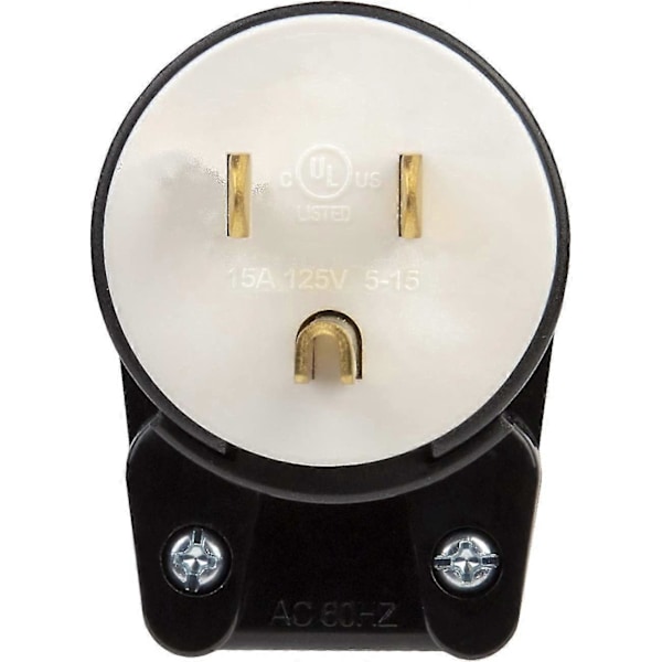 90 Grader USA Canada Hannplugg 5-15p 3-polet Vinkel DIY Plugg. 15a 125v USA 3-pin