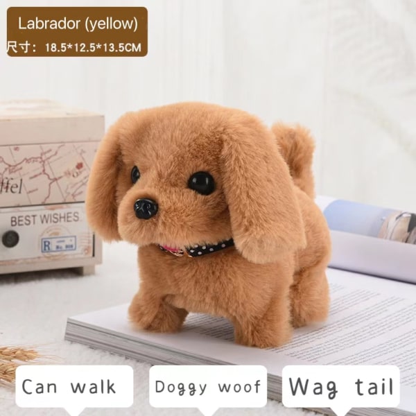 Smart Walking Elektrisk plysj leke Teddy Robot Hundeleke Valp Plysj julegave Labrador golden dog