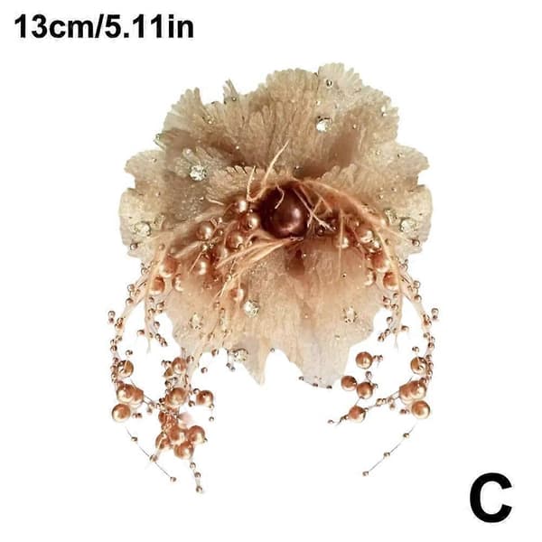 Klemme Fjer 2024 Efterår og Vinter Hajklemme Coffee 13cm