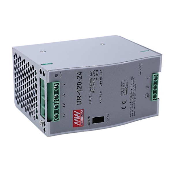 -120-24 120W Industriel Jernbanestrømsforsyning 24V5A Skiftende Strømsforsyning Jernbanemontering Skiftende