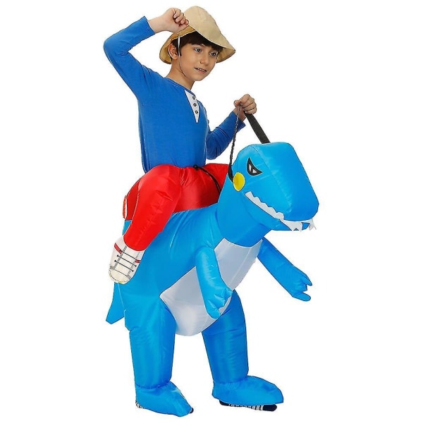 Børne Karneval Dinosaur Oppustelig Kostume Til Drenge Piger Enhjørning Halloween Cosplay Kjole Julefrokost Kostumer Dragter Blue 120-140cm
