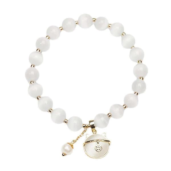 Lucky Moonstone Pärlor Katt Armband Lockar Rikedom Kvinnor Mode Present O0C8