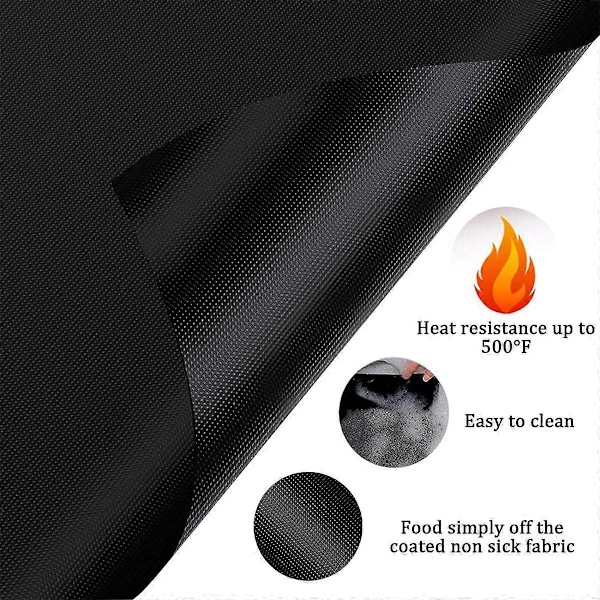 Grillmatte 40x50cm, 4 stk, Bakepapir Gjenbrukbart, BBQ Grillmatte, Grillmatter, Teflon Non-stick Gjenbrukbar, for Gassgrill, Kullgrill