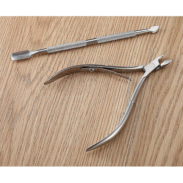 Hvide Neglebåndstænger og Neglebåndsskubber - Professionel Rustfrit Stål Neglebåndsfjerner og -klipper - Holdbart Manicure- og Pedicureværktøj