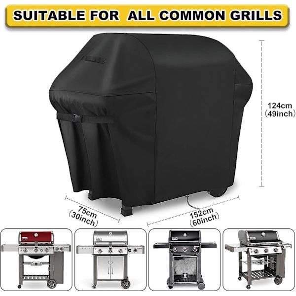 Grillin suojus, grillin suojus 600d ei haalistu & grillin suojapeite 100% vedenpitävä ympärivuotiseen käyttöön, säänkestävä kaasugrilli BBQ