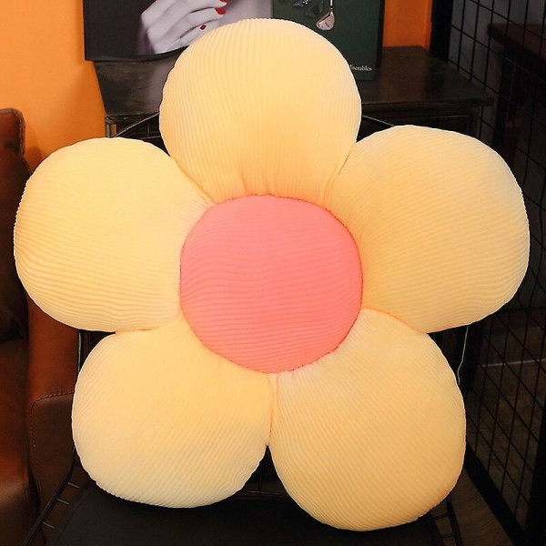 40/50/60cm Ny Dejlig Plys Blomster Pude Blød Udstoppede Blomster Fl yellow 50CM