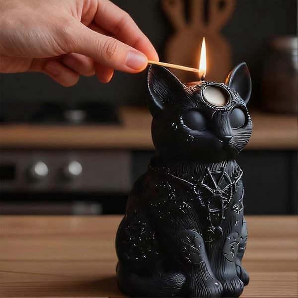 DIY Sort Kat Lysform Til Hjemmehåndværk E1L7