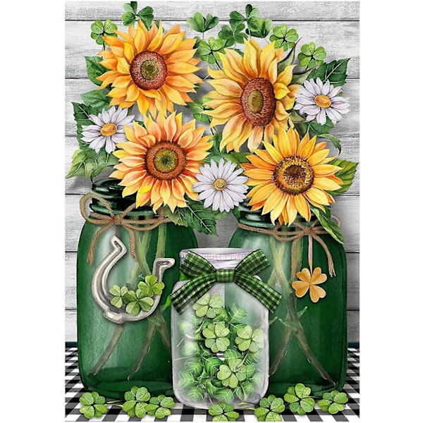 5D Timanttimaalaussarjat aikuisille, DIY 5D timanttitaidesarjat aikuisille Auringonkukat Timanttimaalaus Kukkasarjat Pyhä 30x40 cm