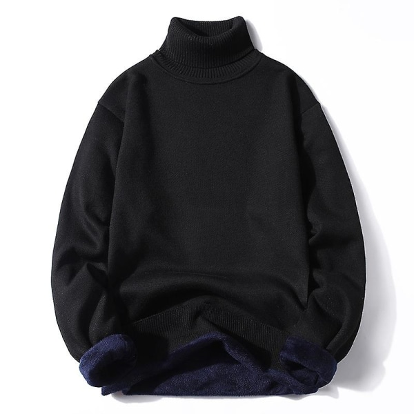 Talvi miesten fleece poolokauluspusero miehet 2022 uusi rento neule paksu poolopaita miesten merkki syksy kashmir O-kaula miesten topit Red turtleneck L (54-63KG)