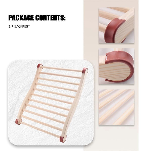 Sauna Ryglæn, Træ Sauna Ryglæn, Ergonomisk S-Formet Ryglæn