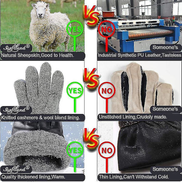 Herre Læder. Sorte Køre-/arbejdshandsker Touchscreen Lammeskind Cashmere Vinter