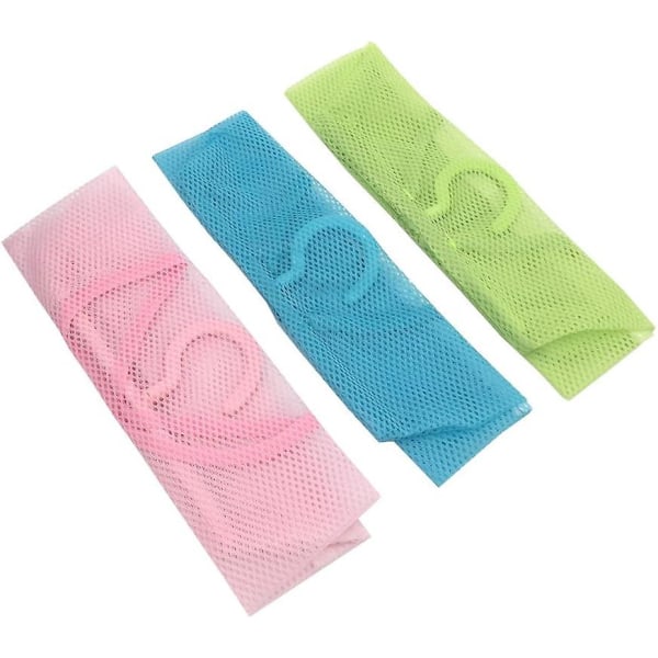 3-pakkainen riippuva pyykkipoikapussi ripustimella, kätevä mesh kotiorganisaatioon (sininen/vihreä/vaaleanpunainen)