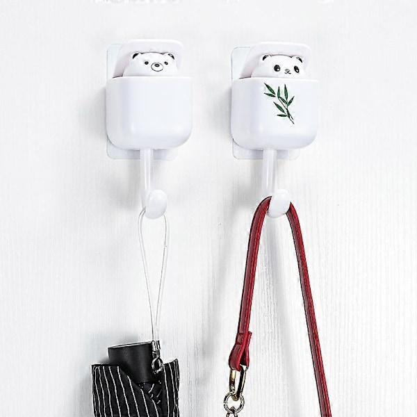4 Pak Søde Panda Bjørne Kroge Vægmonteret, Aromaterapi, Kraftige Selvklæbende Kroge, Dekorativ til Børn Piger, til Nøgle Frakke Morgenkåbe Håndklæde