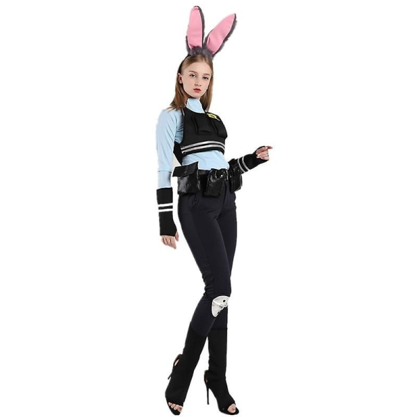 Zootopia Bunny Cosplay Judy Hopps -asu Täysi set Halloween Fancy Mekko -karnevaaliasu naisille XL