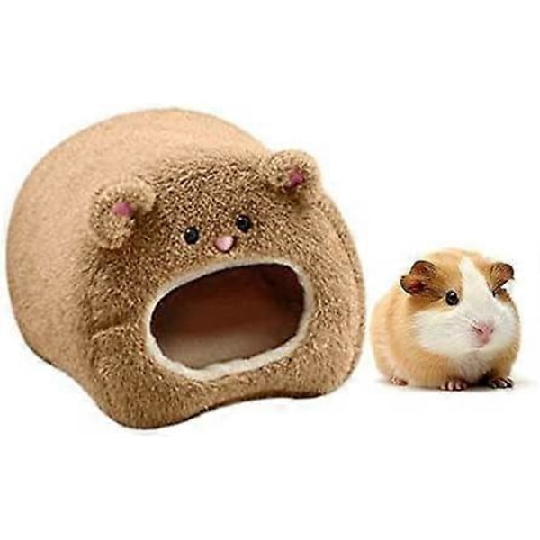 Plysch Hamster Hängmatta Varm Mjuk Säng för Råtta Kanin, Brun