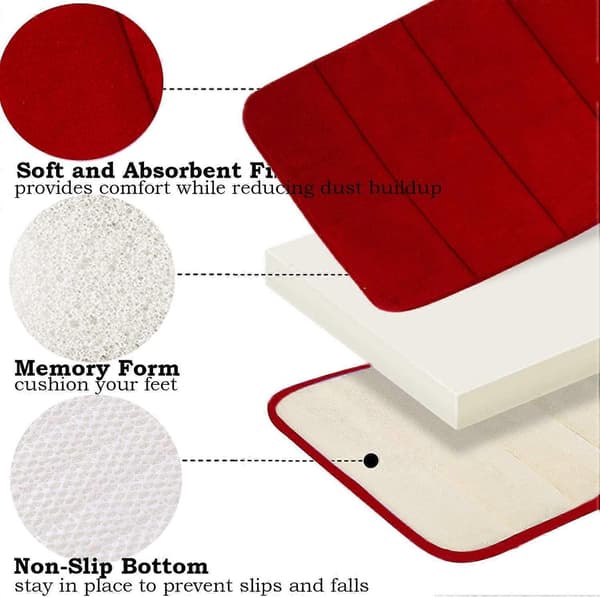 Badrumsmatta i Memory Foam Halkfri Absorberande Badrumsmatta