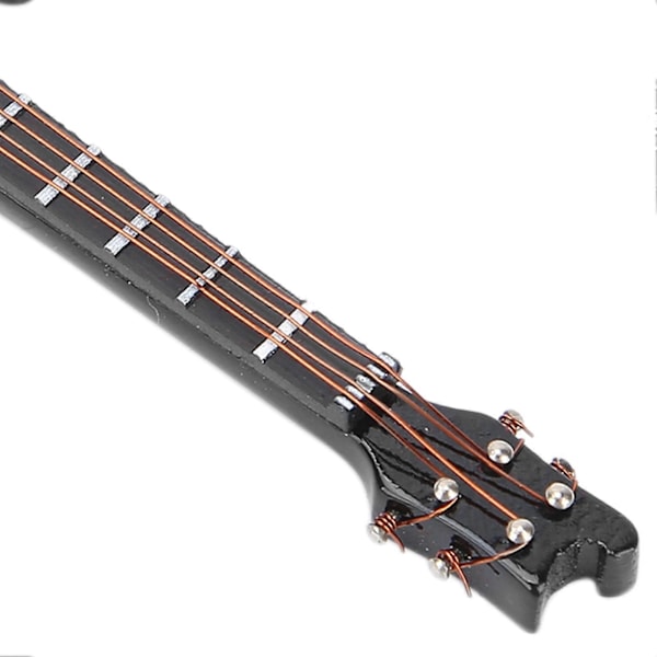Miniatyr Tre Simulering Elektrisk Gitar Modell Musikkinstrument Ornamenter Gaver Svart