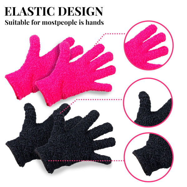 Hårfarvehandsker Genanvendelige Salon Til Rengøring Mikrofiber Vante 2pcs black