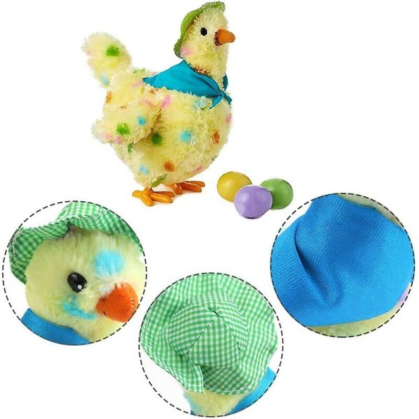 Musique de poule electrique dansant pondant des jouets en peluche pour enfants