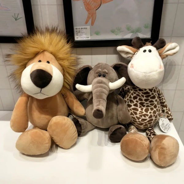 25 cm Skogsdjur Gosedjur Leksaker Barn Giraff Elefant Apa Lejon Tiger Gosedjur Leksaker Barn Födelsedagspresenter Elephant 25cm