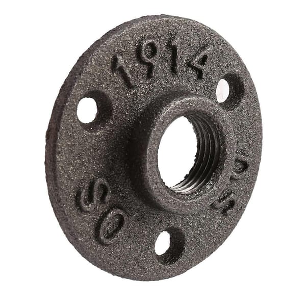 1/2 tomme Sort Støbejerns Rørfittings Gulvflange BSP Gevind