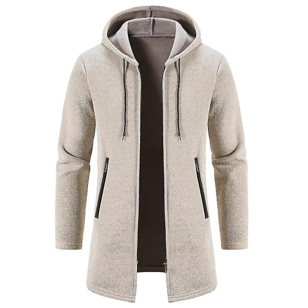 Miesten casual vetoketjullinen syksyn talvitakki hupullinen takki Gray 2XL