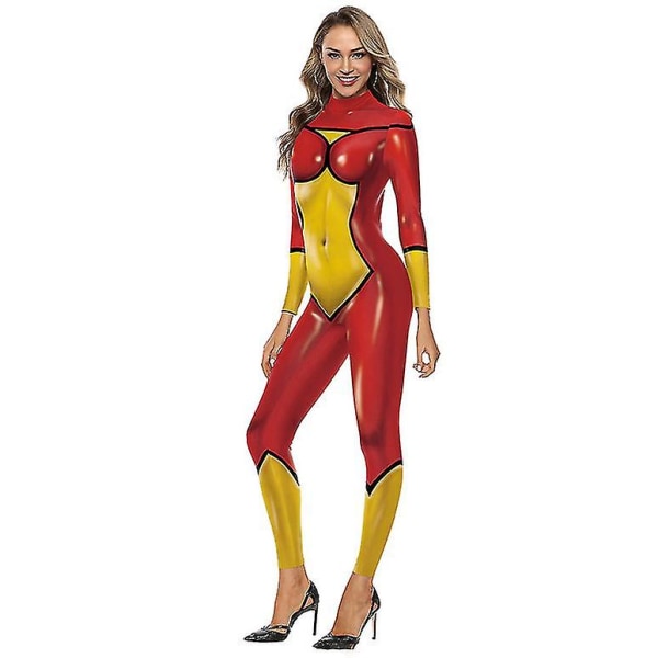 Halloween Röd Jumpsuit Scenföreställningskostym S