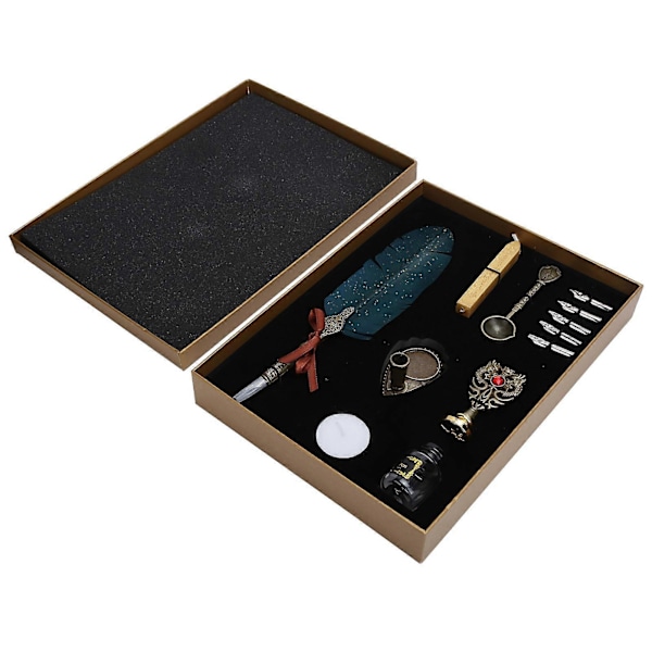 Fjäderpenna Set Vintage Fjäder Reservoarpenna Student Skrivbläck Pappershandel Presentförpackning SP094935 Stänk Guld Grön Svart