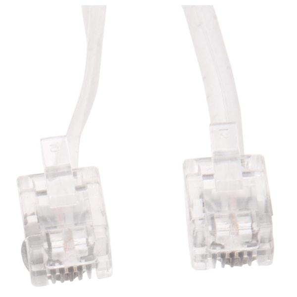 Hvid Han 6P2C RJ11 Stik Telefon Fax Modem Linjekabel, 14M til Fastnettelefon