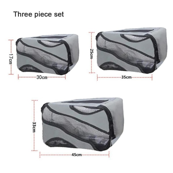 Kotitalouksien nylon vedenpitävä set, kolmiosainen nylon matkalaukku gray